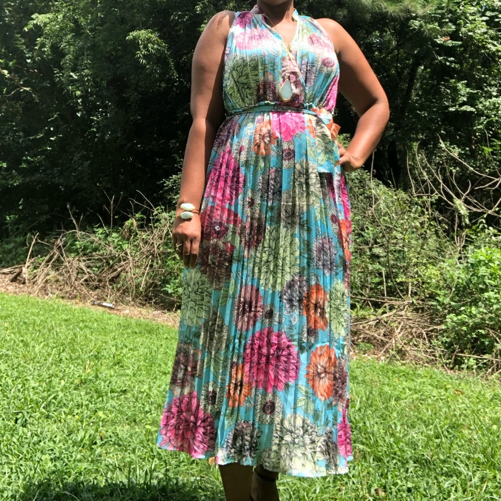 Sage Pleated Midi